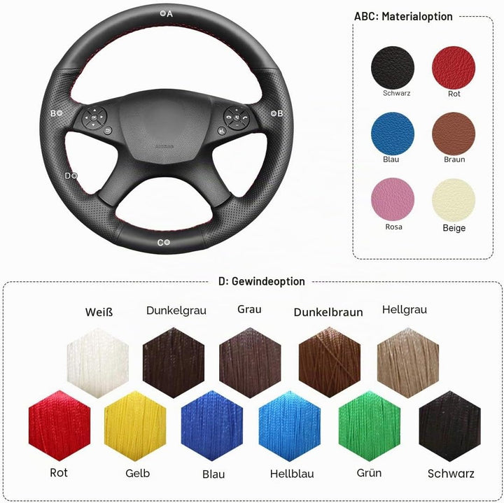 MEWANT Lenkradbezug für Benz W204 C-Klasse 2007-2010 C280 C230 C180 C260 C200 C300 Lenkradhülle aus