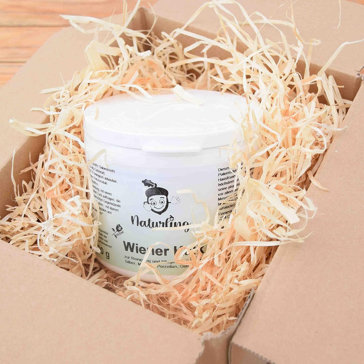 naturling Holzwolle Füllmaterial - Bio Verpackungsmaterial für Deko Geschenk Karton Pakete - unbehan