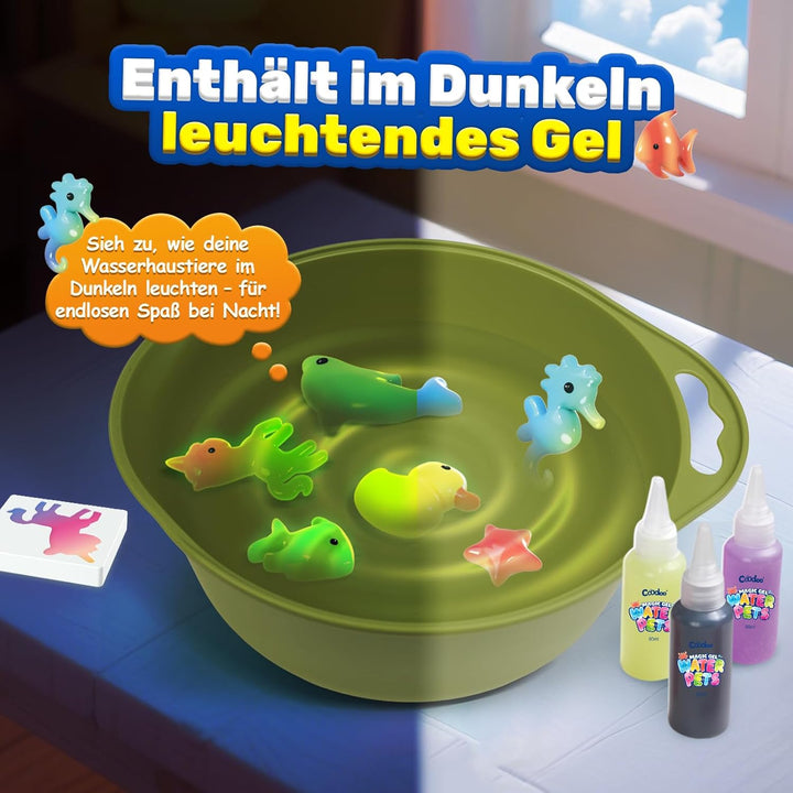 Magic Water Elf, Magisches Wasser Gel Spielzeug mit 10 Magischem Gel und 8 Formen, Bastelset Kinder