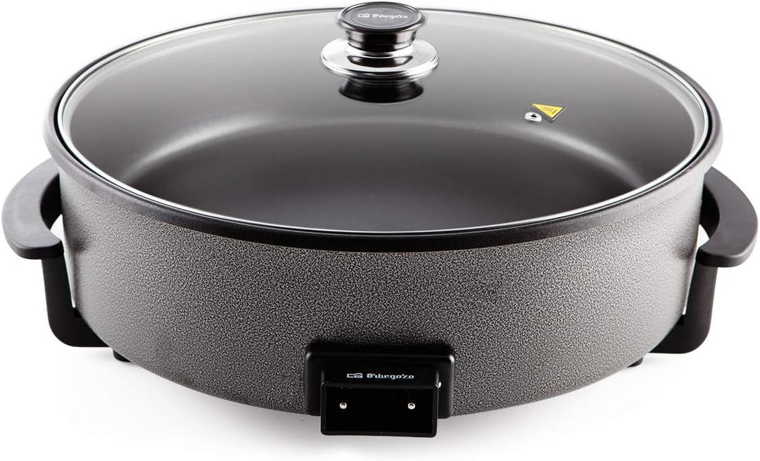 Orbegozo PZ 8100 - Elektrischer Topf mit Glasdeckel, Anti-Haft-Beschichtung, einstellbares Thermosta