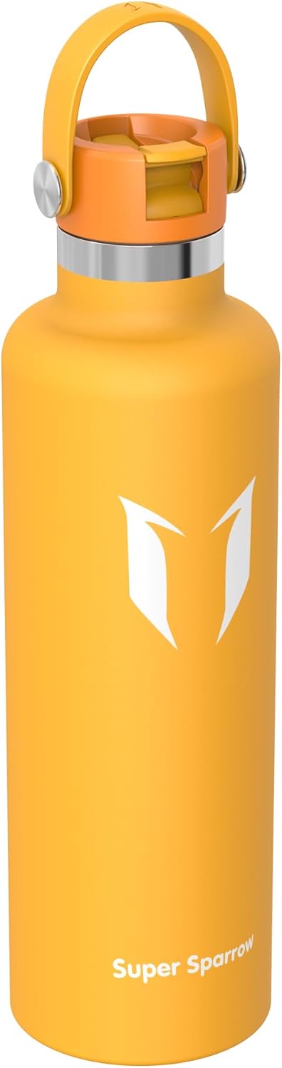 Super Sparrow Trinkflasche Edelstahl - Thermobecher - 350ml, 500ml, 750ml, 1L, 1.2L - FlipFlow Trink