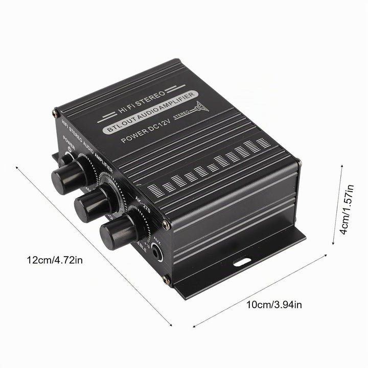 Stereo-Verstärker 12 V, Auto-Stereo-Audio-Verstärker, Auto-Audio-Subwoofer-Verstärker, Tragbarer Min
