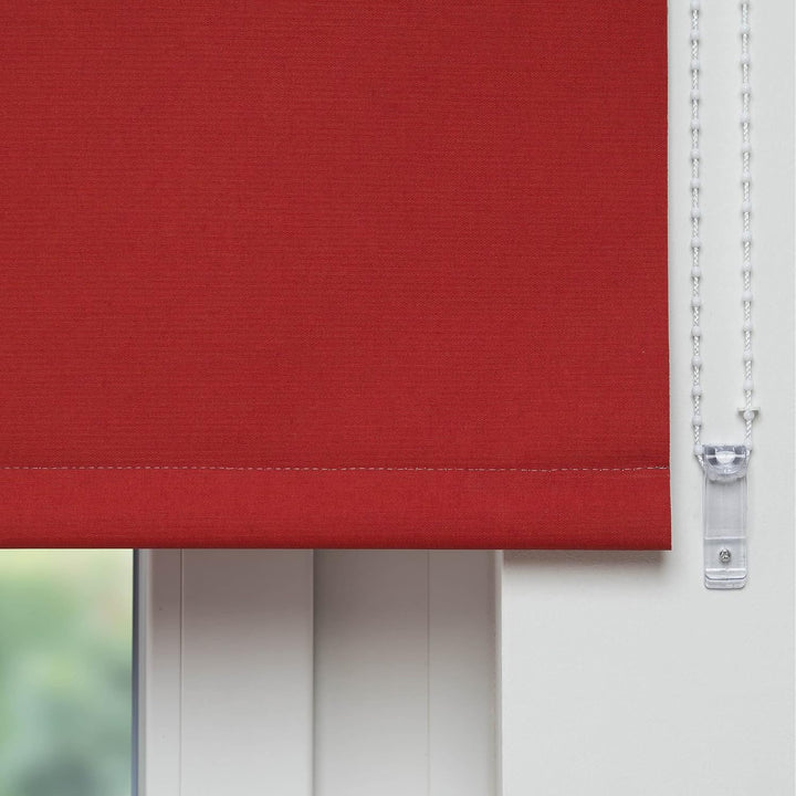 Liedeco® Rollo, Fenster Rollo, Kettenzug-Rollo / 122 x 180 cm (Breite x Höhe), rot/Verdunkelnd, Abdu