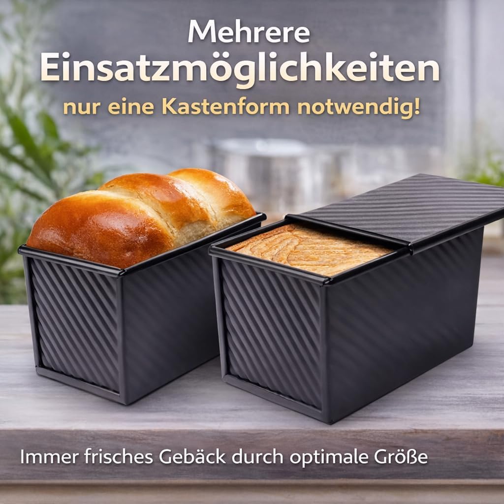 Generisch Brotbackform mit Deckel, Antihaftbeschichtet, Kohlenstoffstahl Toastbrotform, Kastenform m