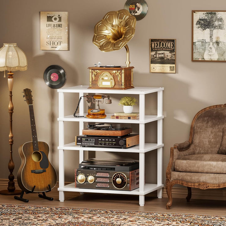 Kinder Bücherregal mit 5 Bücherdisplays und 4 Ablagefächer, Gross Holzfarbe Kinderregal Büchergestel