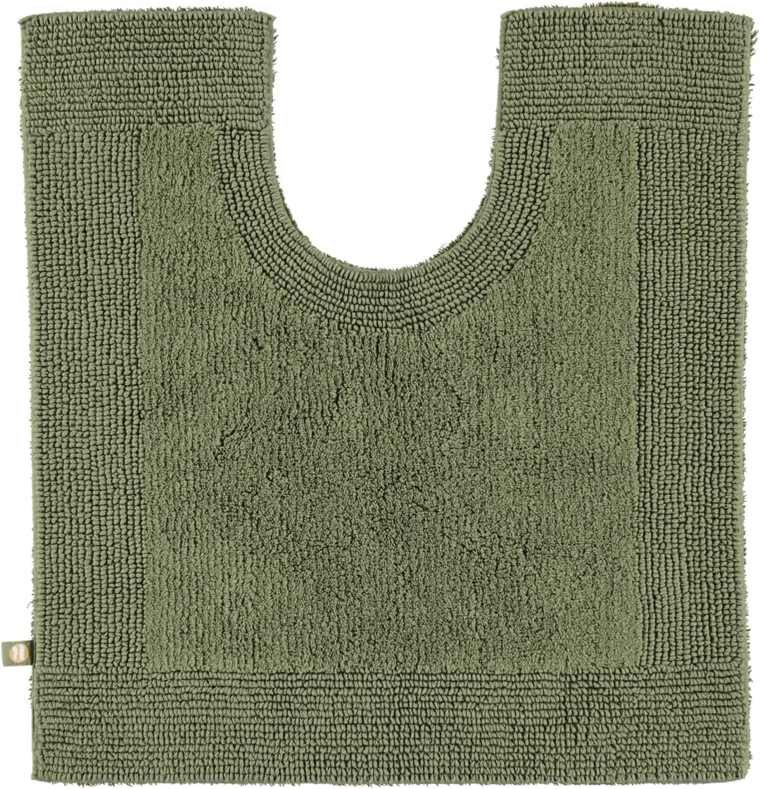 Rhomtuft Badteppiche Prestige Olive - 404 Toilettenvorlage mit Ausschnitt 60x60 cm, Toilettenvorlage