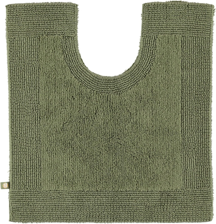 Rhomtuft Badteppiche Prestige Olive - 404 Toilettenvorlage mit Ausschnitt 60x60 cm, Toilettenvorlage
