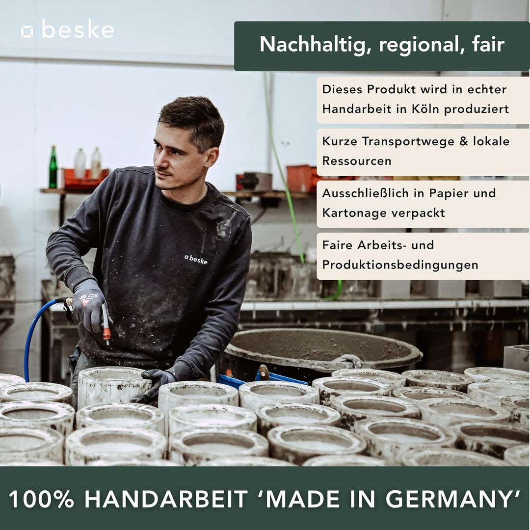 Original Betonfeuer Set inkl. Ständer Löschbrett und Nachfüllwachs | Pulverbeschichteter Ständer | H