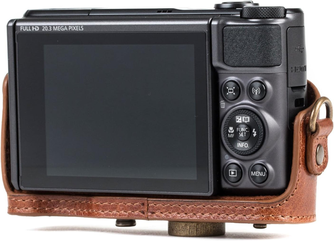 MegaGear MG1177 Canon PowerShot SX740 HS, SX730 HS Ever Ready Echtleder Kameratasche mit Trageriemen