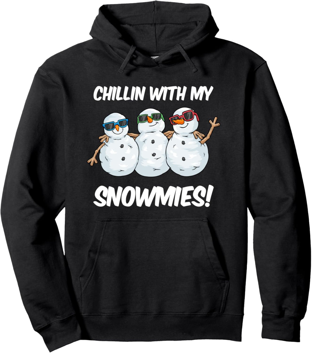 Chillin with my snowmies Weihnachten Kinder Schneemann Pullover Hoodie