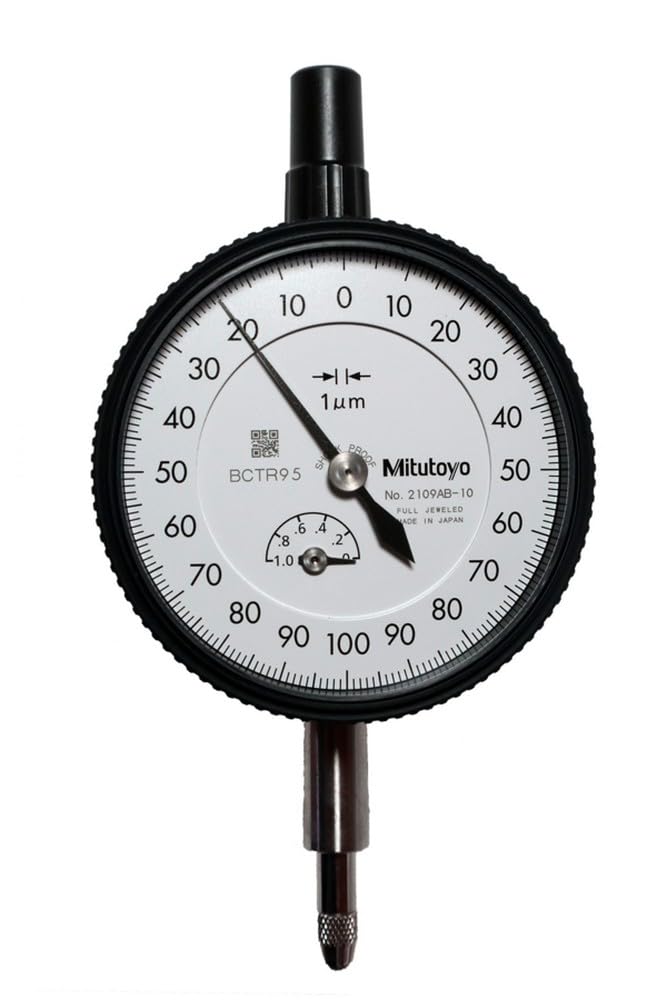 Mitutoyo Messuhr, flacher Abschlussdeckel, ISO Ausführung, Edelsteingelagert, Stossgeschützt, 1 mm,