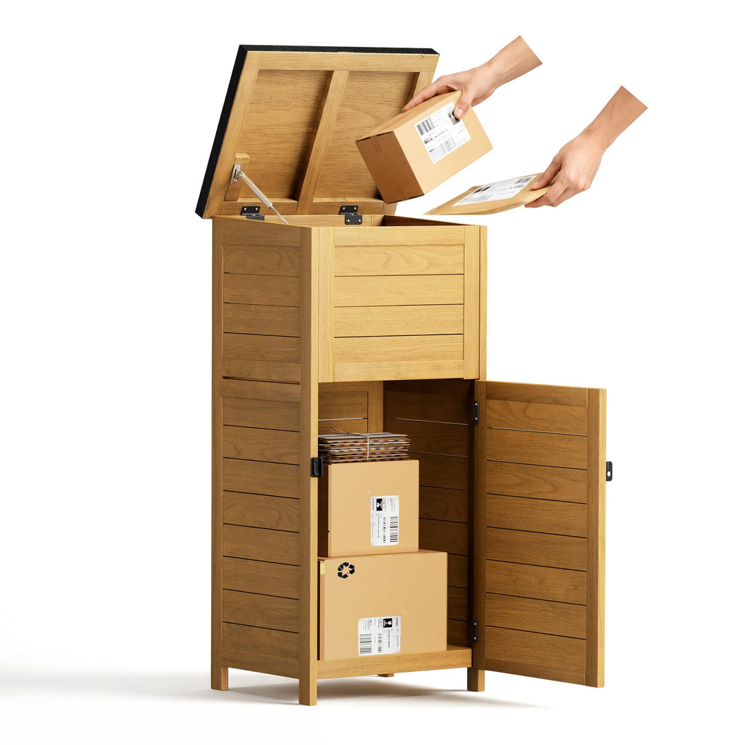 Pamapic Paketbox, Extra Grosse Briefkasten mit Paketfach den Aussenbereich, Bodenmontiert, Abschlies