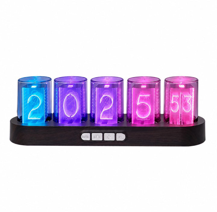 Vollfarbige RGB-Nixie-Röhrenuhr, Nachttischuhr, Umgebungslicht-Dekoration, spezieller digitaler Kale