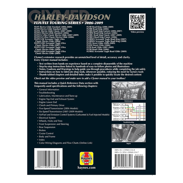 Harley-Davidson Road King, Electra Glide &amp; Screaming Eagle (2006-2009) Clymer Repair Manual (Clymer