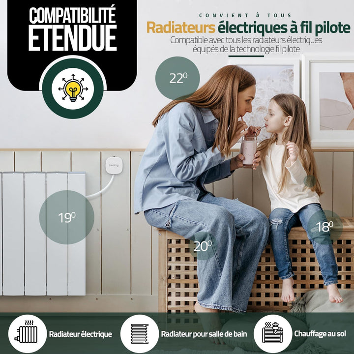 Vidéosurveillance - heatzy Boitier de contrôle de chauffage - Thermostat de chauffage contrôlable à