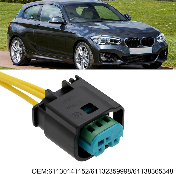 2pcs 3Pin Buchse Gehäuse mit Kabel Reparatursatz 61130141152 61132359998 Kompatibel mit BMW für PDC