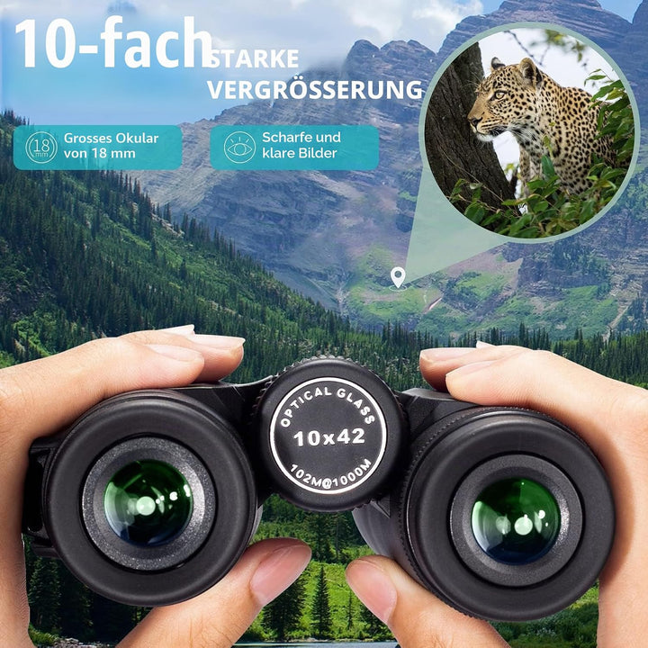 Gosky 10 x 42 Fernglas für Erwachsene, professionelles HD Fernglas, Fernglas für Vogelbeobachtung, R