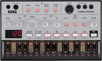 Korg VOLCA-BASS Analog-Synthesizer Schwarz & KA350 Stromversorgung für Monotribe KORG volca bass Bun