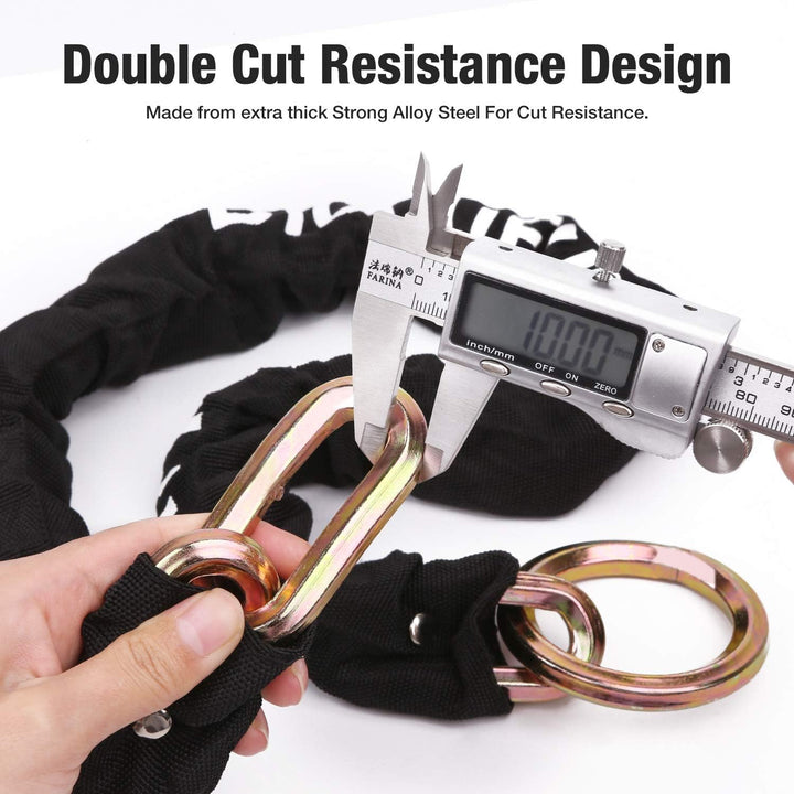 BIGLUFU Fahrradschloss Kettenschloss mit 4 Schlüssel Hohe Sicherheit, 100/120/150cm Lang Motorradsch