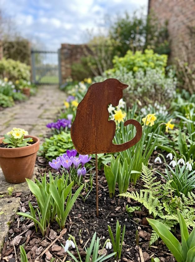 Kapaga - Gartenfigur aus Rost auf Einschlagbeinen - Metall Tierfigur - Edelrost Dekofigur - Tier Fig