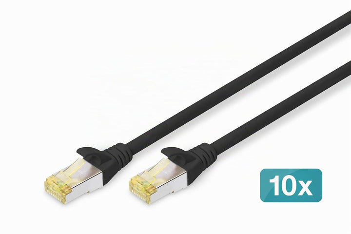 DIGITUS LAN Kabel Cat 6A - 1m - 10 Stück - RJ45 Netzwerkkabel - S/FTP Geschirmt - Kompatibel zu Cat-