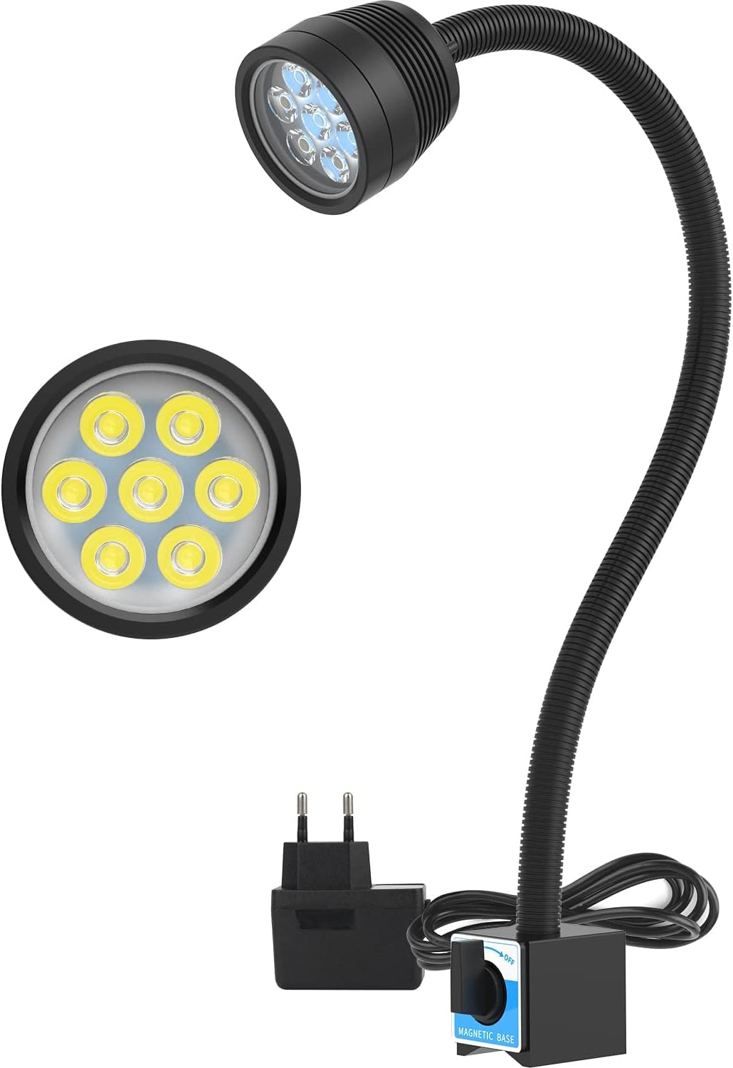 YouTeMei Maschinenlampe mit Magnetfuss Magnetische LED Drehmaschine Lampe 14W 1400 Lumen 6500K Flexi