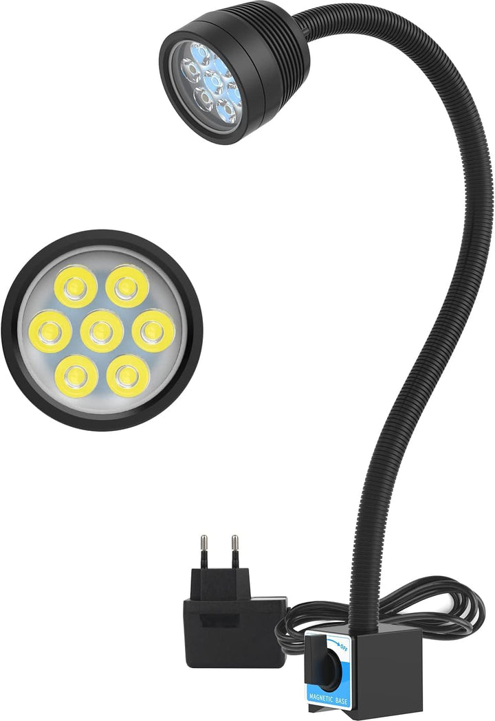 YouTeMei Maschinenlampe mit Magnetfuss Magnetische LED Drehmaschine Lampe 14W 1400 Lumen 6500K Flexi