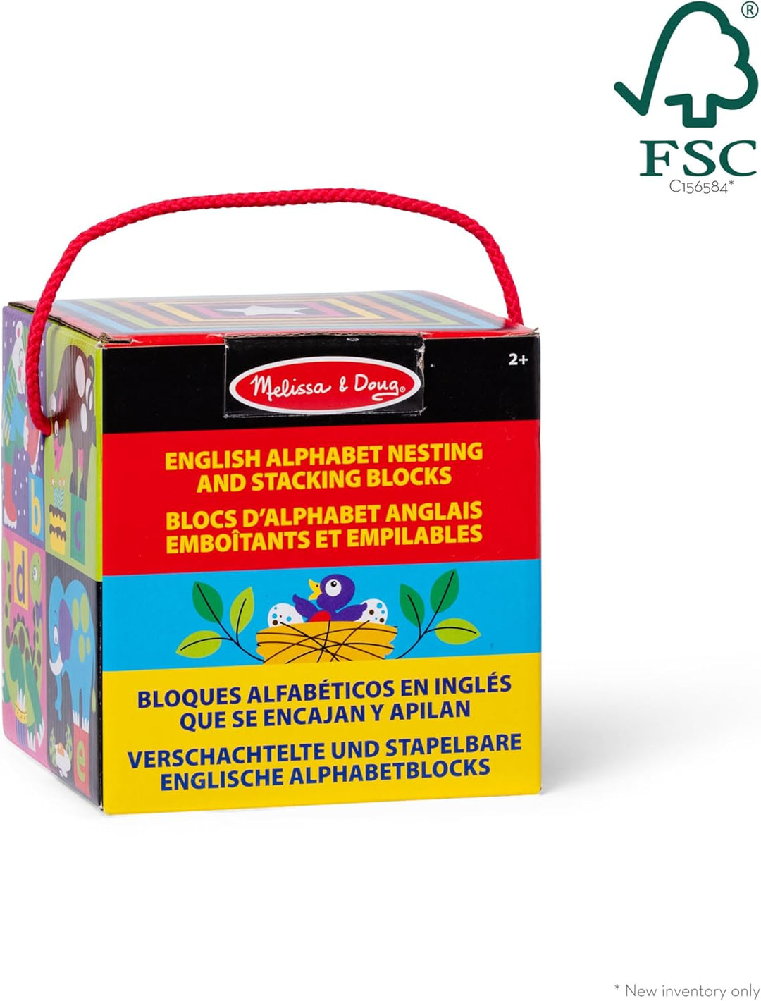 Melissa & Doug Würfel zum Stapeln und Verschachteln englisches Alphabet Alphabet-Blöcke, Alphabet-Bl