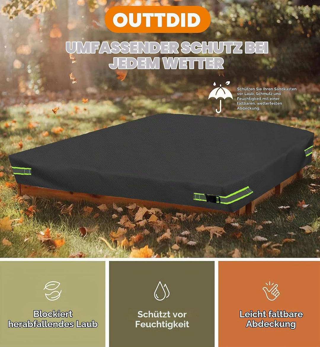 Sandkasten Abdeckung, Square Sandkastenabdeckung, Outdoor Garden 420D Oxford-Tuch Wasserdicht, Windd