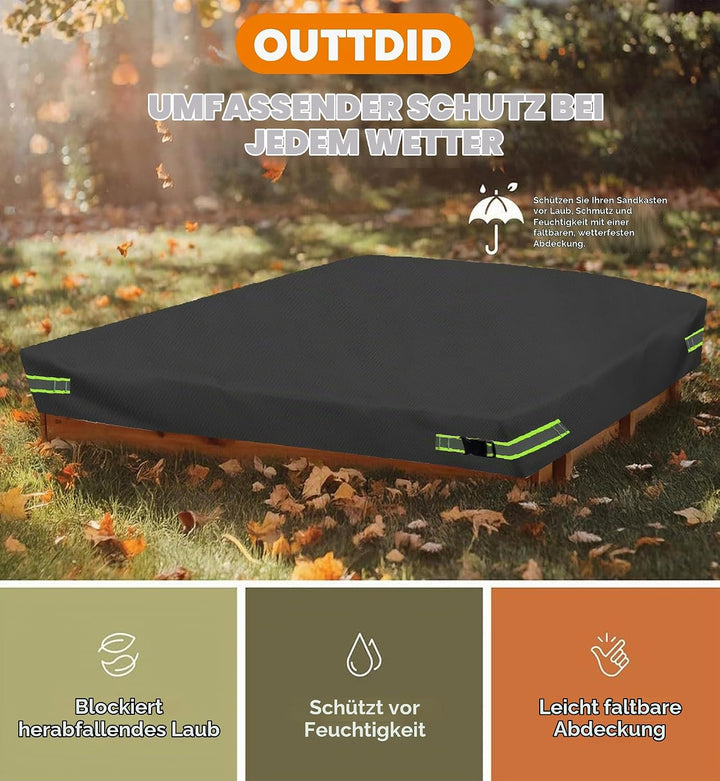 Sandkasten Abdeckung, Square Sandkastenabdeckung, Outdoor Garden 420D Oxford-Tuch Wasserdicht, Windd