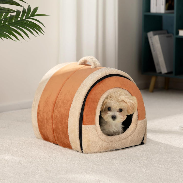 Hollypet Katzenbett Kleines Hundebett, 2-in-1 Faltbare Haustierbett für Katzen &amp; Kleine Hunde, Warme