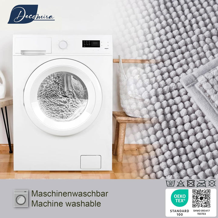 Decomira Badematte rutschfest | Als Badteppich Set kombinierbar | Badezimmer-Teppich Bad-Vorleger wa