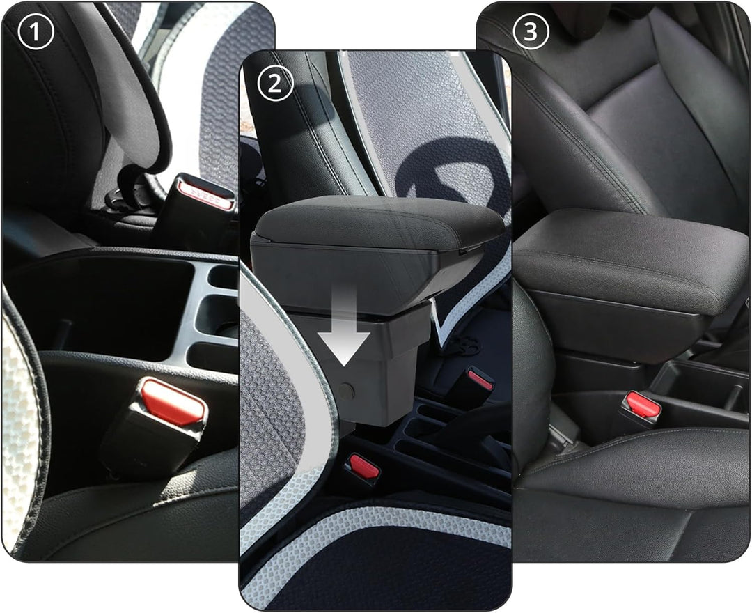 YJYWZH Compatible with SEAT Ibiza 6F Armlehnen 2017-2024 Mk5 Auto Mittelkonsole Aufbewahrungsbox Arm