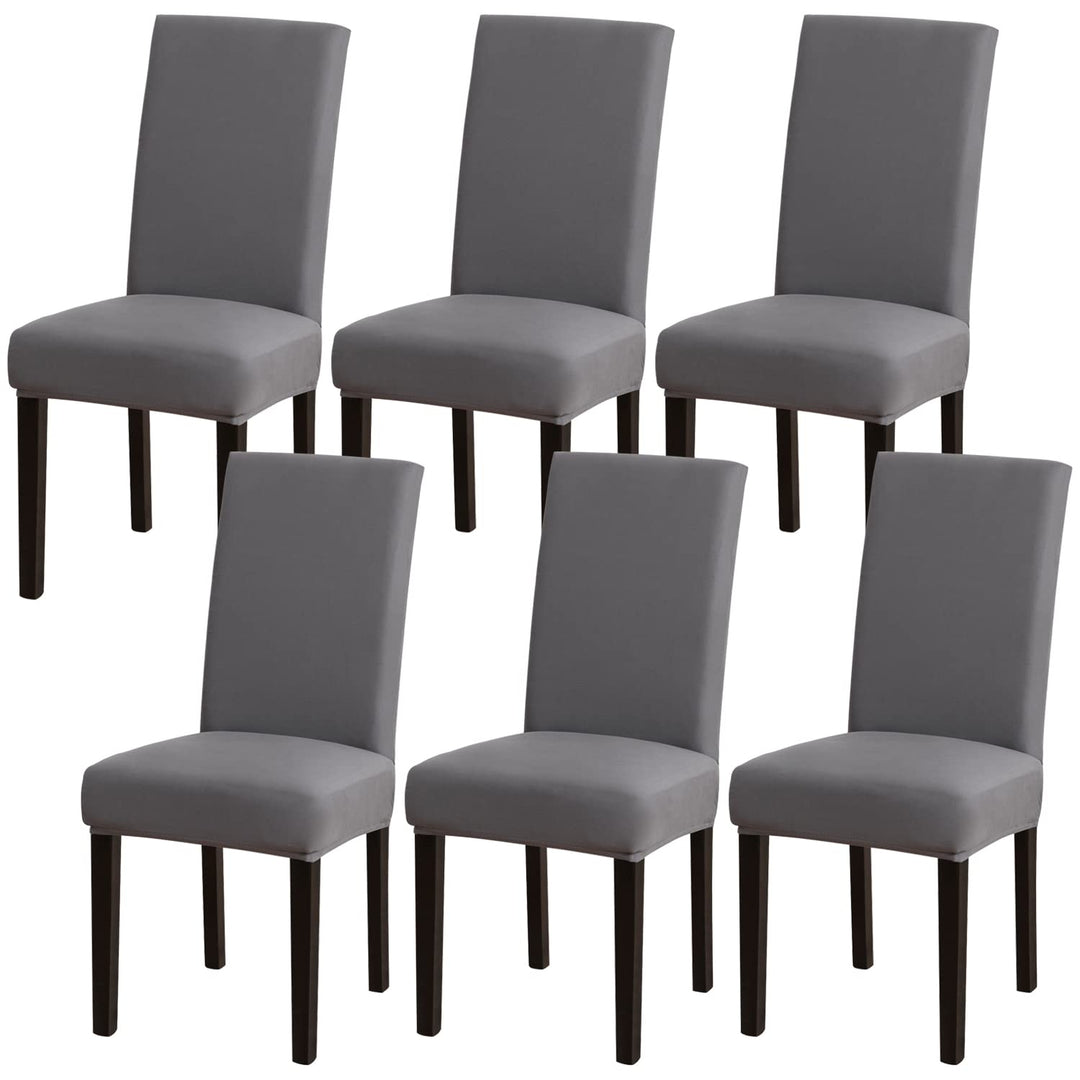 mafudoxi Stuhlhussen 6er Set, Stretch Abnehmbare Waschbar Stuhlbezug, Stretch Stuhlhusse mit Gummiba