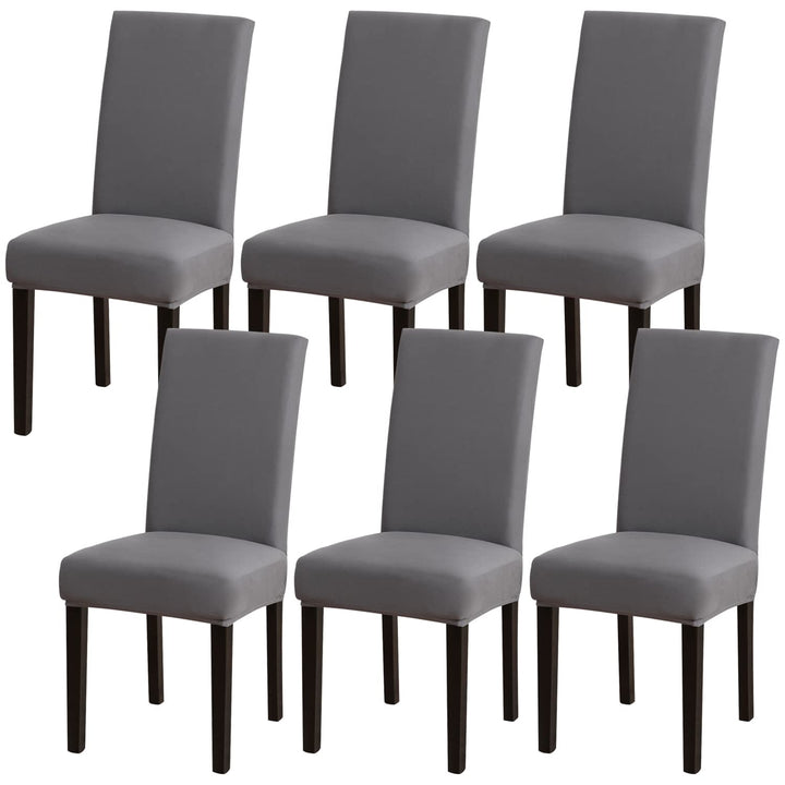 mafudoxi Stuhlhussen 6er Set, Stretch Abnehmbare Waschbar Stuhlbezug, Stretch Stuhlhusse mit Gummiba