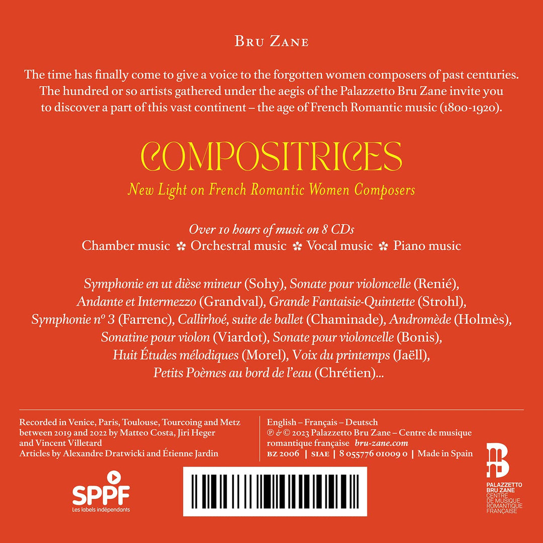 Compositrices: New Light on French Romantic Women Composers, Audio-CD