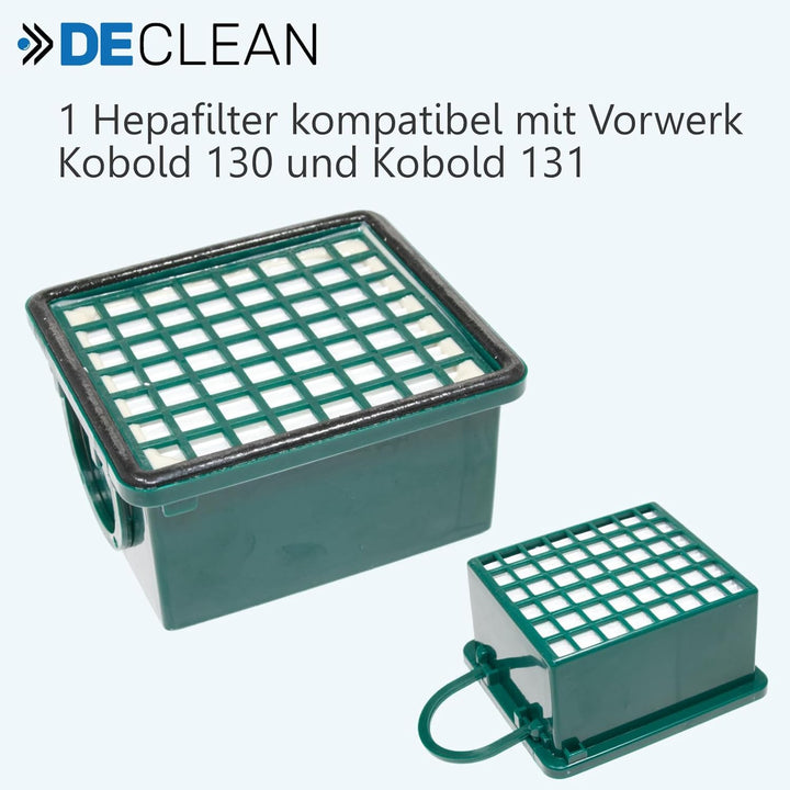 DeClean 10 Staubsaugerbeutel Filtertüten, 1 Hygiene Mikrofilter HEPA H12, 1 Aktiv-Geruchsfilter für
