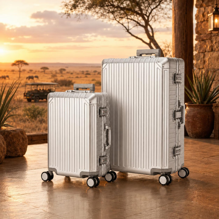 Travelhouse Tokyo Aluminium Reisekofferset Silber S-55cm &amp; XL-77cm 100% Aluminium Hartschalenkoffer