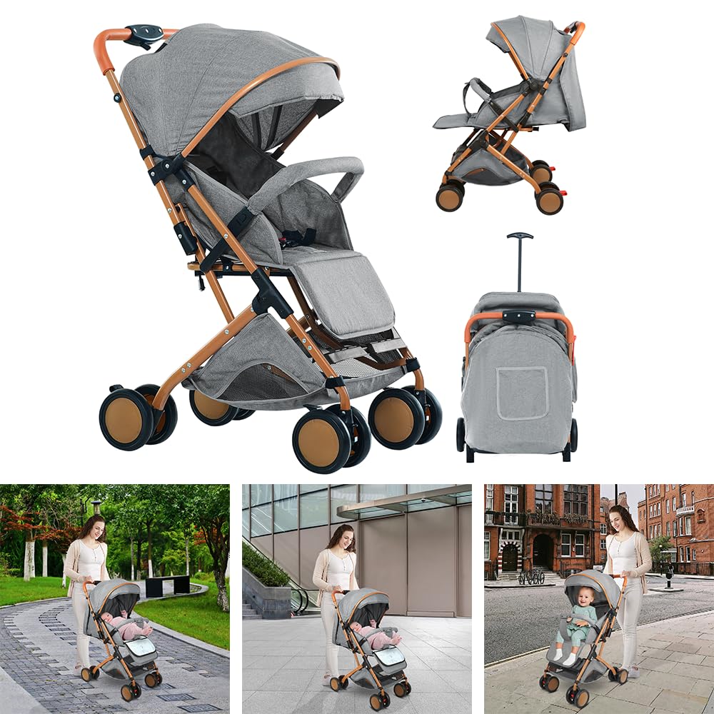 Kinderwagen Canne, kompakter Kinderwagen 0-4 Jahre, leicht und handlich, klappbar mit einer Hand, ve