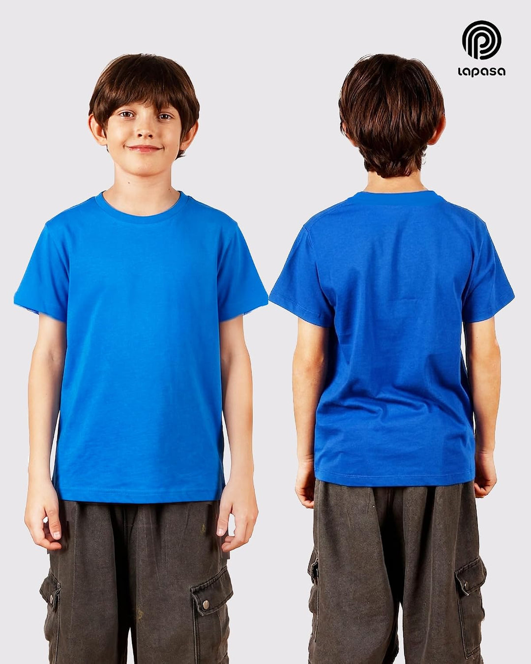 LAPASA Kinder T Shirt 100% Baumwolle 4er Pack Unisex 3-13 Jahre/ 95-165 Jungen Jungs Sport Tshirt K0