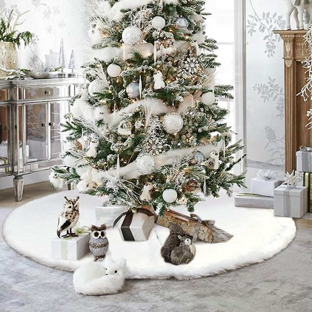 Weihnachtsbaum Decke Kunstfell Weisser Weihnachtsbaum-Rock Weihnachtsbaum-Schmuck Christbaumdecke Ba