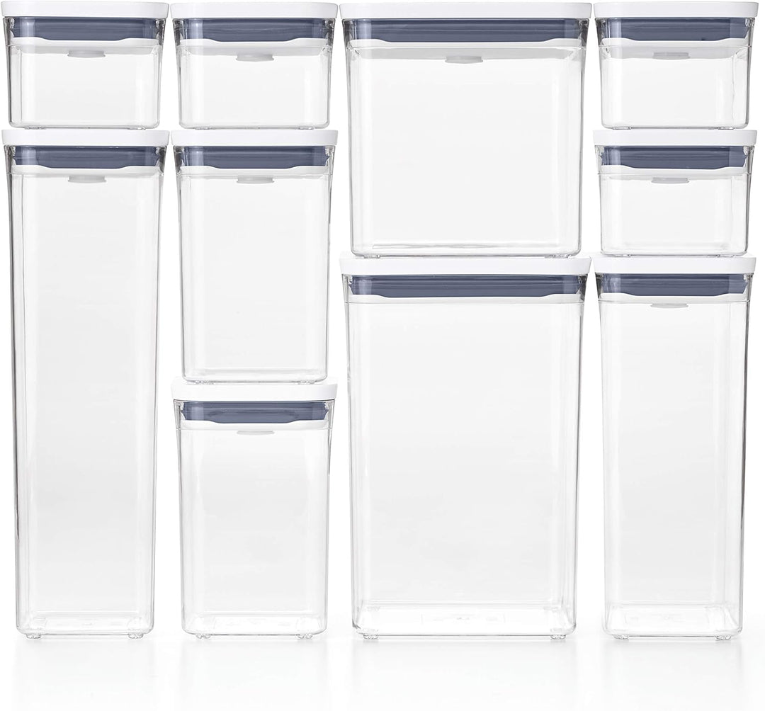 OXO 11236000 Good Grips Behälter-Set, teilig 10 Stück Pop, Kunststoff, weiss 10-Piece Set, 10-Piece