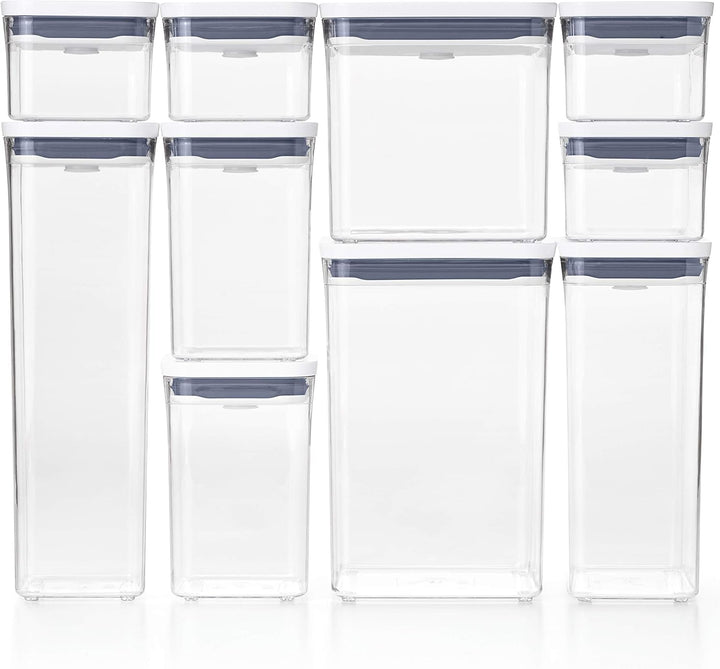 OXO 11236000 Good Grips Behälter-Set, teilig 10 Stück Pop, Kunststoff, weiss 10-Piece Set, 10-Piece