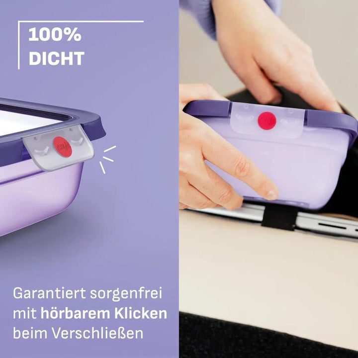 EMSA oneClick Frischhaltedosen, 0,75L, 1,5L, 3,0L, Lebensmittel 2 x länger frisch, 100% dicht, Made