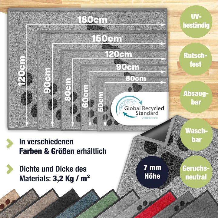 KESSER Schmutzfangmatte, Profi Fussmatte in vielen Grössen, Türmatte, Teppich, Fussabtreter &amp; Fussab
