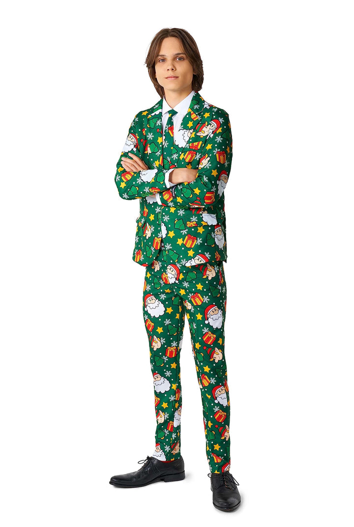 Suitmeister Herren-Weihnachtsanzug - Festlicher Hässlicher Weihnachten-Feiertags-Druck - Inklusive B