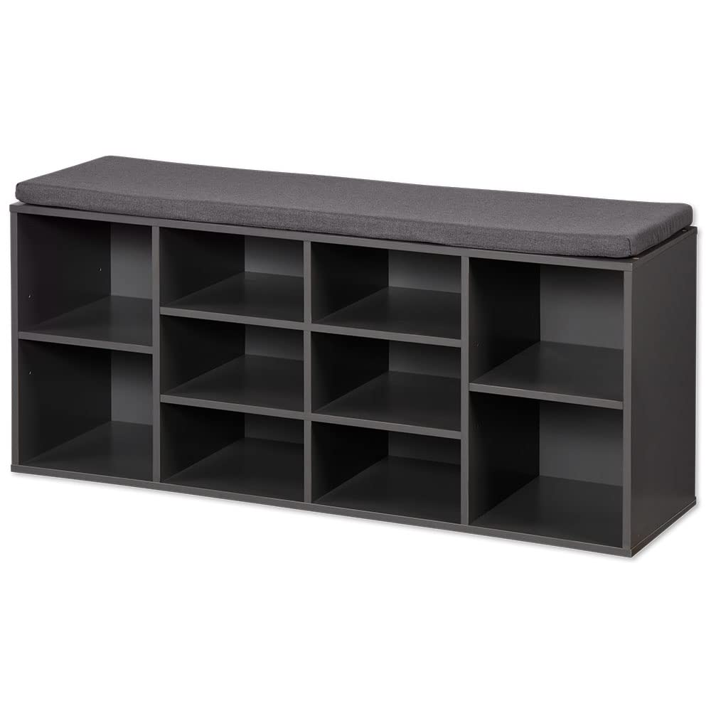 Kesper Schuhschrank mit Sitzkissen, Material: Faserplatte, Masse: B103,5 x H48 cm x L29,5 cm, Farbe: