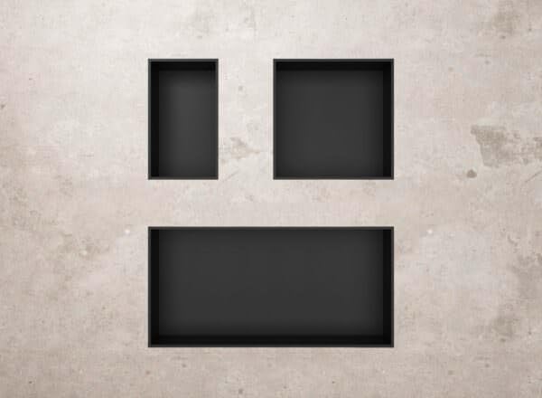 ALONI Wandnische Edelstahl schwarz matt rostfrei 30,5x30,5x10 cm - Einbau-Duschnische Badezimmer Abl