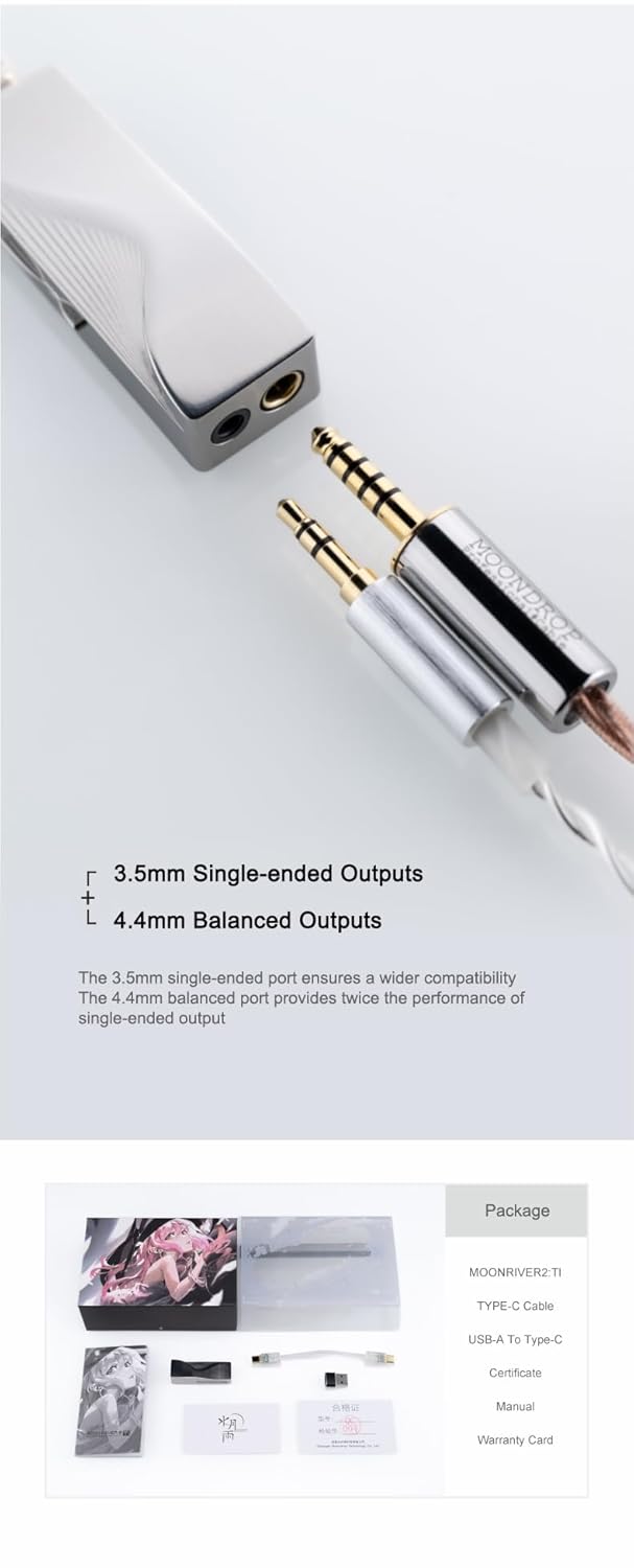 Moondrop Moonriver 2: Ti tragbares DAC/AMP DSD512 DSD-Decodieren Dual CS43198 austauschbarer Typ-C-P