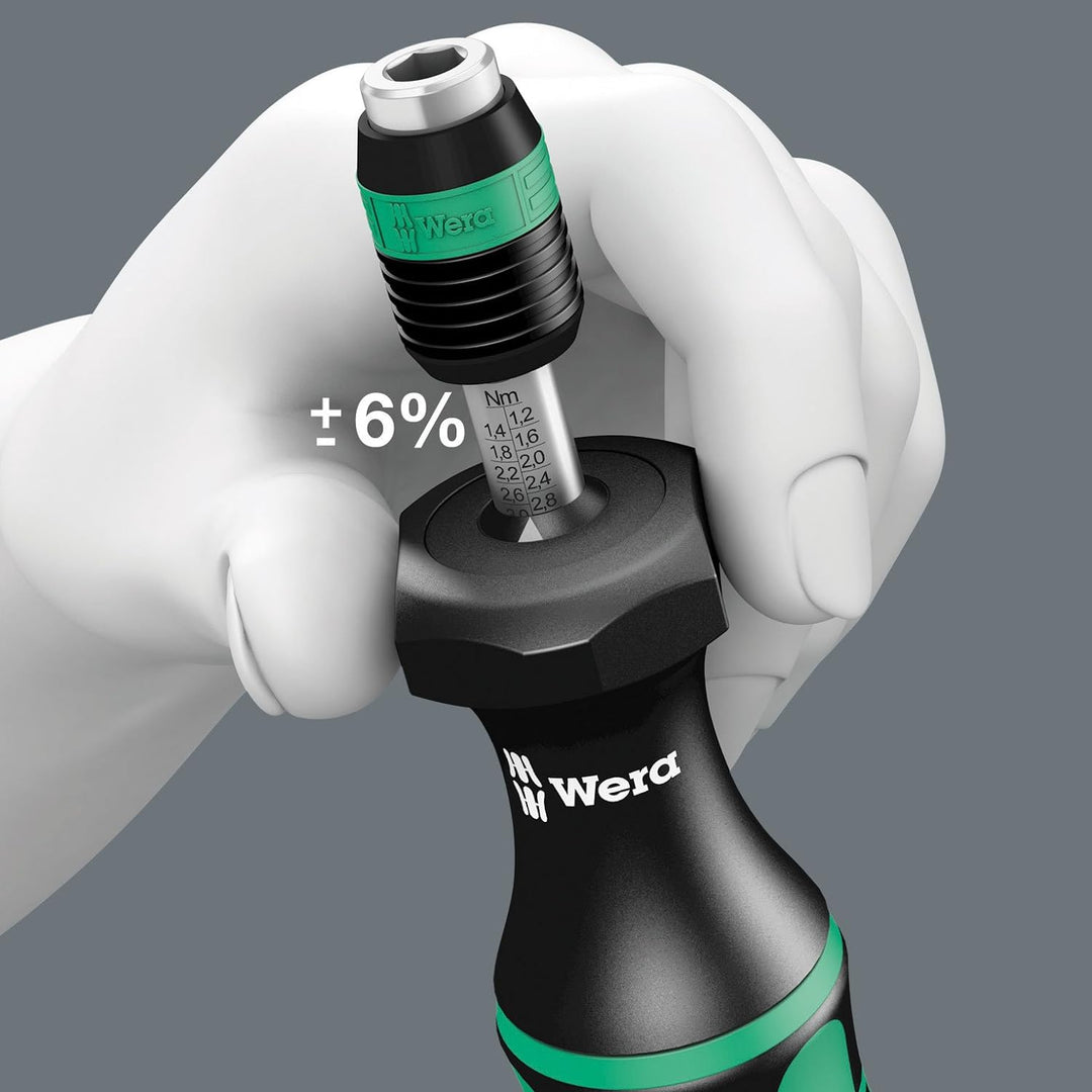 Wera 7441 Kraftform einstellbare Drehmomentschraubendreher mit Rapidaptor Schnellwechselfutter, 1/4